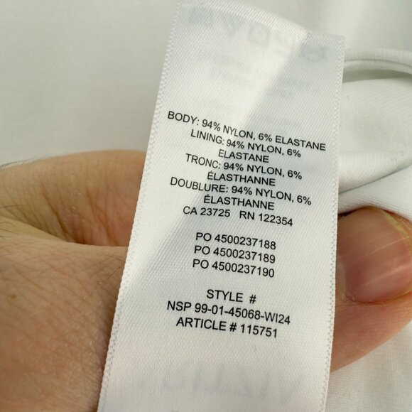 ARITZIA CONTOUR Squareneck Long Sleeve Double-Layer Stretch White Top Size S - Picture 7 of 7